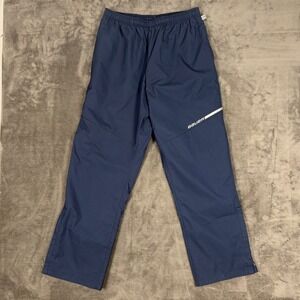 Bauer Warmup Pants Mens L Blue Team Hockey Athletic Mesh Lined 37.5 Technology